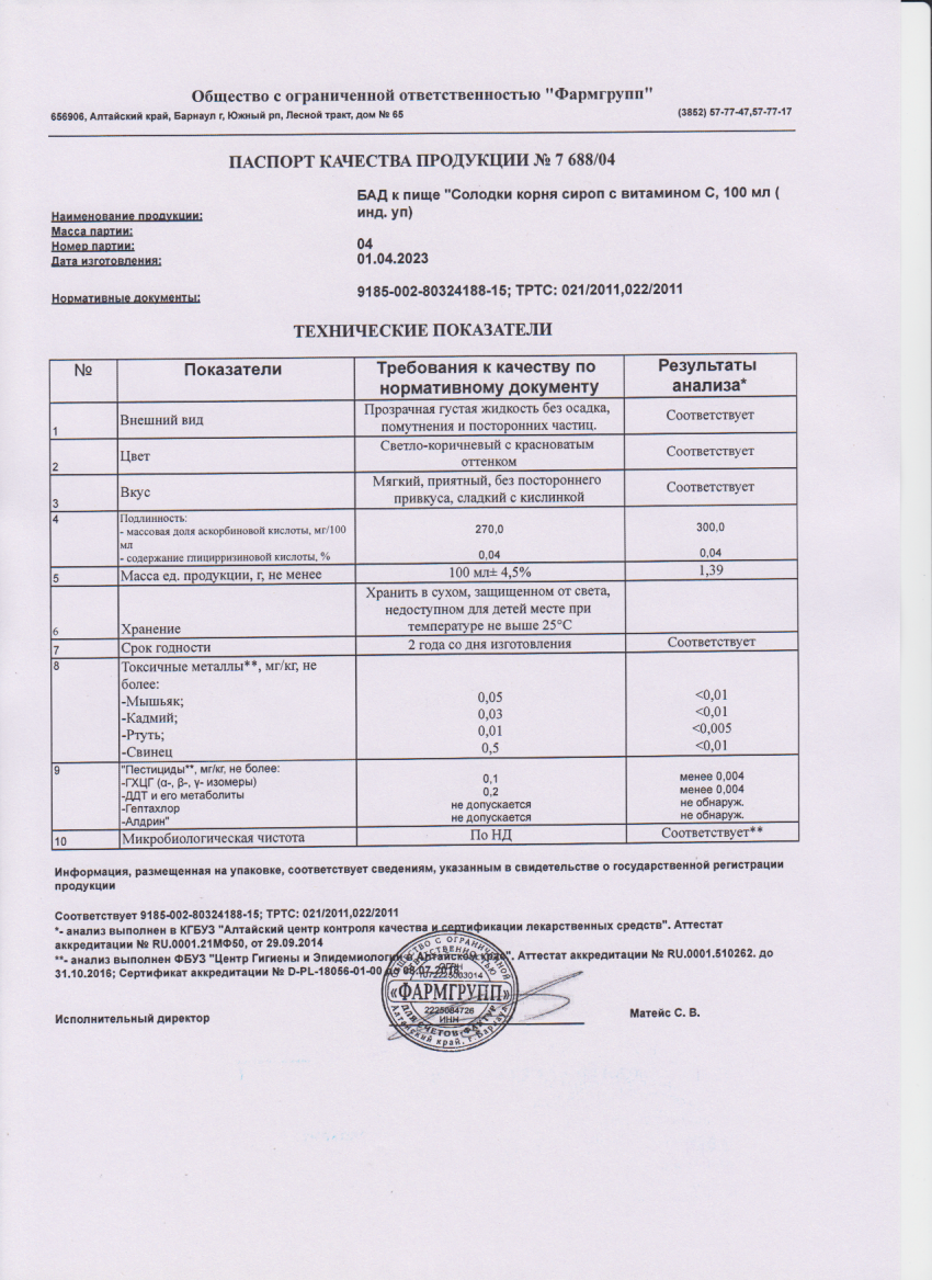 Паспорт №042023